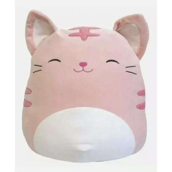 Squishmallow Paulita Pink Tabby Cat 16" Spring Easter Kitty Kawaii Kellytoy NEW